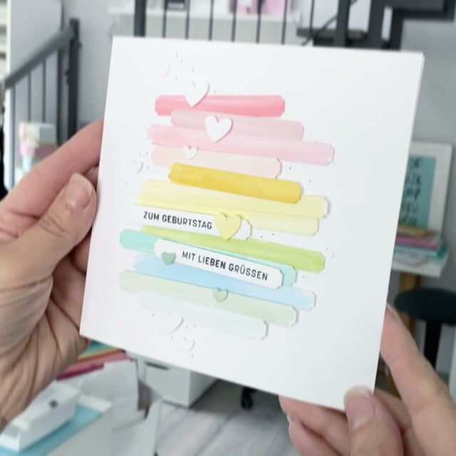 [Werbung] 
🤍🤍🤍
Es tat so gut, Farben und Formen in die Hand zu nehmen um ein fröhliches Kärtchen zu fertigen. 
Falls du keine Stanzen zur Hand hast, schneide dir einfach ein paar Streifen zurecht. 
Herzchen hat man auch im Haus, oder? Ich habe die blends zum Einfärben benutzt, immer die helle Nuance. 
🤍🤍🤍
Einen wunderbaren Start in den Mai wünsche ich euch! 
🤍🤍🤍
#cardmakingideas #stampinup #hearts #stripes #rainbowcard #rainbow #craftideas #cardmaking #kartenliebe #colours #paulinespapier #nrw